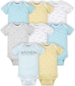 Gerber unisex-baby 8-pack Short Sleeve Onesies Bodysuits